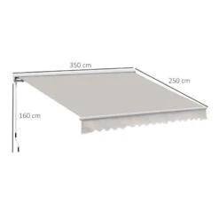 Outsunny Retractable Manual/Electric Awning 3.5 X 2.5m - Cream White/White - 840-146 15 Outsunny Retractable Manual/Electric Awning 3.5 X 2.5m - Cream White/White - 840-146 -OUTSUNNY Sales Shop outsunny 840146 dimensions