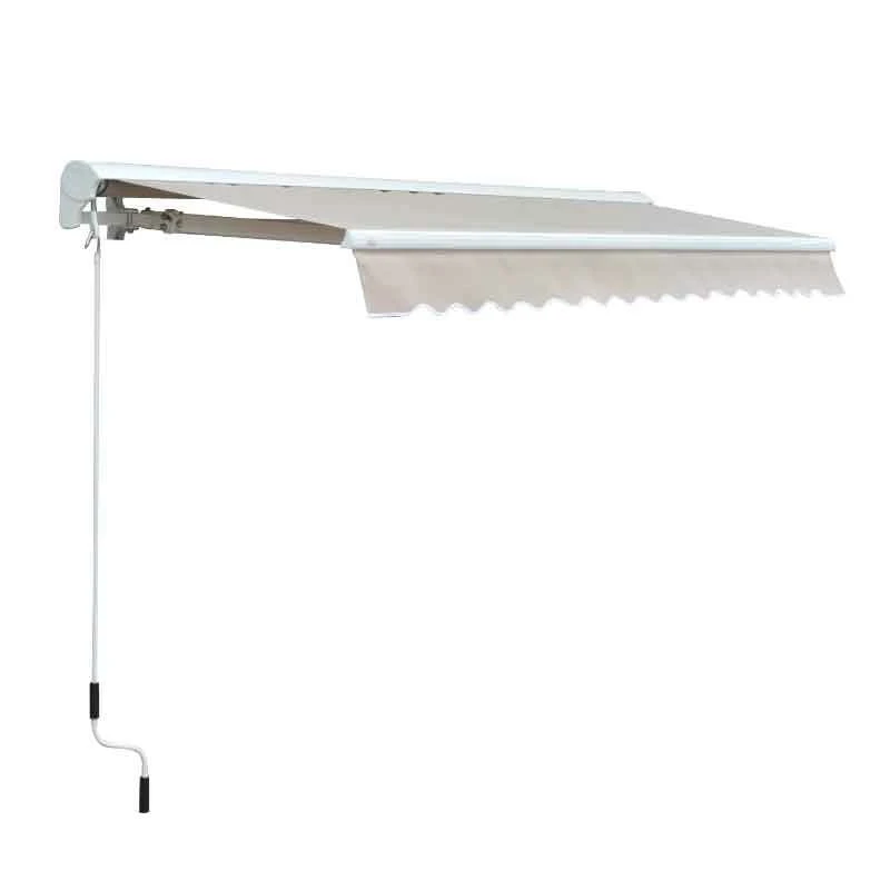 Outsunny Retractable Manual/Electric Awning 3.5 X 2.5m - Cream White/White - 840-146 4 Outsunny Retractable Manual/Electric Awning 3.5 X 2.5m - Cream White/White - 840-146 - Image 4