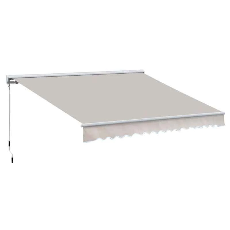 Outsunny Retractable Manual/Electric Awning 2.95 X 2.5m - Cream White/White - 840-147 4 Outsunny Retractable Manual/Electric Awning 2.95 X 2.5m - Cream White/White - 840-147 - Image 4