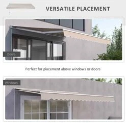 Outsunny Retractable Manual/Electric Awning 2.95 X 2.5m - Cream White/White - 840-147 16 Outsunny Retractable Manual/Electric Awning 2.95 X 2.5m - Cream White/White - 840-147 -OUTSUNNY Sales Shop outsunny 840147 2