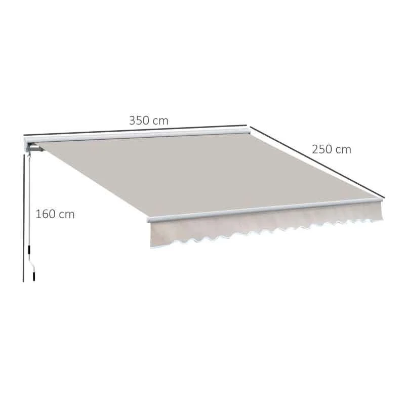 Outsunny Retractable Manual/Electric Awning 2.95 X 2.5m - Cream White/White - 840-147 5 Outsunny Retractable Manual/Electric Awning 2.95 X 2.5m - Cream White/White - 840-147 - Image 5