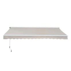 Outsunny Retractable Manual/Electric Awning 2.95 X 2.5m - Cream White/White - 840-147 11 Outsunny Retractable Manual/Electric Awning 2.95 X 2.5m - Cream White/White - 840-147 -OUTSUNNY Sales Shop outsunny 840147 front view