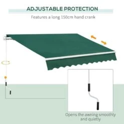 Outsunny Retractable Manual Awning 3 X 2m - Green - 840-149V01GN 19 Outsunny Retractable Manual Awning 3 X 2m - Green - 840-149V01GN -OUTSUNNY Sales Shop outsunny 840149v01gn 3