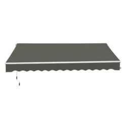 Outsunny Retractable Manual Awning 3 X 2m - Grey - 840-149V01GY -OUTSUNNY Sales Shop outsunny 840149v01gy front view