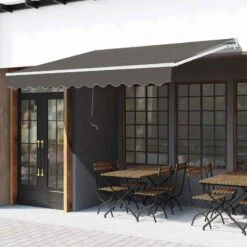 Outsunny Retractable Manual Awning 3 X 2m - Grey - 840-149V01GY