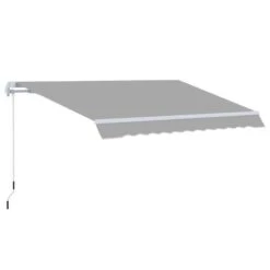 Outsunny Retractable Manual Awning 3 X 2m - Light Grey - 840-177V01LG -OUTSUNNY Sales Shop outsunny 840149v01lg