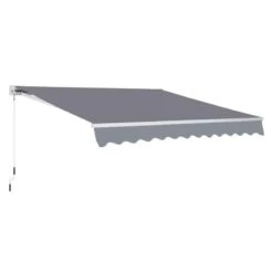 Outsunny Retractable Manual Awning 3 X 2.5m - Grey - 840-152 -OUTSUNNY Sales Shop outsunny 840152