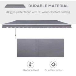 Outsunny Retractable Manual Awning 3 X 2.5m - Grey - 840-152 -OUTSUNNY Sales Shop outsunny 840152 1