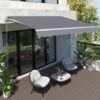 Outsunny Retractable Manual Awning 3 X 2.5m - Grey - 840-152 -OUTSUNNY Sales Shop outsunny 840152 lifestyle1