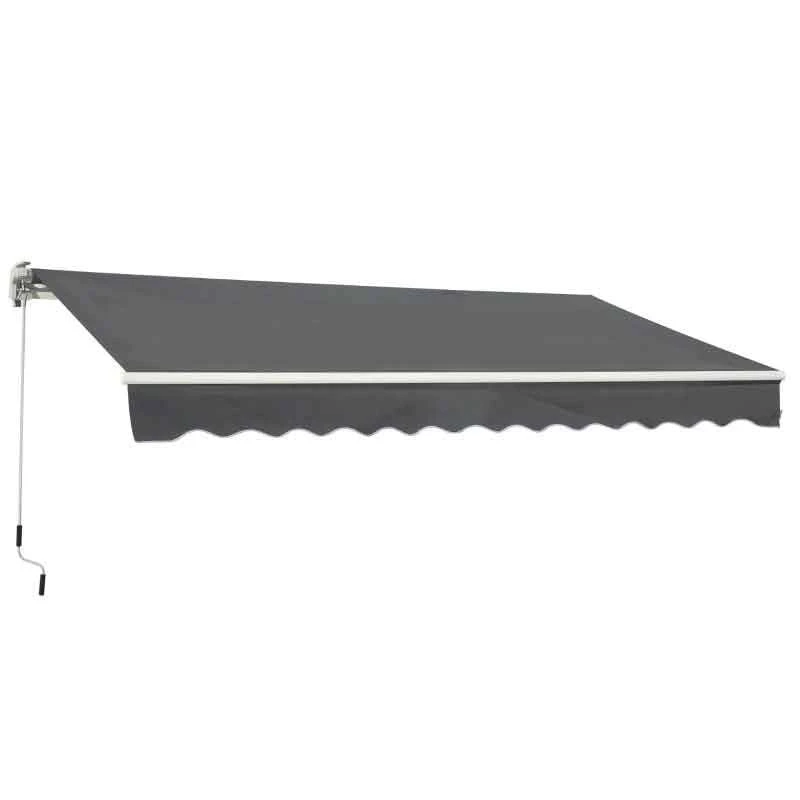 Outsunny Retractable Manual Awning 3.5 X 2.5m - Grey - 840-174V01GY 4 Outsunny Retractable Manual Awning 3.5 X 2.5m - Grey - 840-174V01GY - Image 4