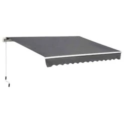 Outsunny Retractable Manual Awning 4 X 2.5m - Grey - 840-177V01CG -OUTSUNNY Sales Shop outsunny 840177v01cg