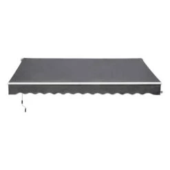 Outsunny Retractable Manual Awning 4 X 2.5m - Grey - 840-177V01CG -OUTSUNNY Sales Shop outsunny 840177v01cg front view