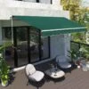 Outsunny Retractable Manual Awning 4 X 2.5m - Green - 840-177V01GN -OUTSUNNY Sales Shop outsunny 840177v01gn main image