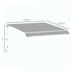 Outsunny Retractable Manual Awning 4 X 2.5m - Light Grey - 840-177V01LG 13 Outsunny Retractable Manual Awning 4 X 2.5m - Light Grey - 840-177V01LG -OUTSUNNY Sales Shop outsunny 840177v01lg dimensions