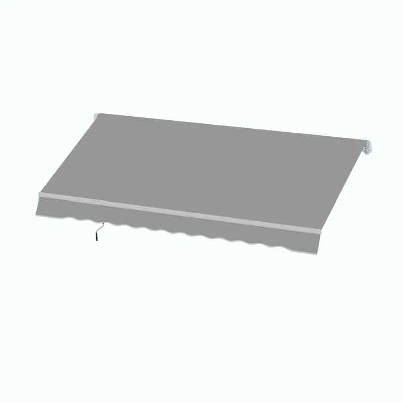 Outsunny Retractable Manual Awning 4 X 2.5m - Light Grey - 840-177V01LG 3 Outsunny Retractable Manual Awning 4 X 2.5m - Light Grey - 840-177V01LG - Image 3