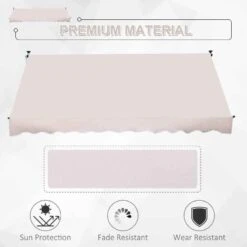 Outsunny Adjustable Outdoor Aluminium Frame Awning 3 X 1.5m - Beige - 840-183CW -OUTSUNNY Sales Shop outsunny 840183cw 1