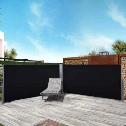 Outsunny Pull-Out Patio Double Side Retractable Awning 1.8 X 6m - Black - 840-209V01BK