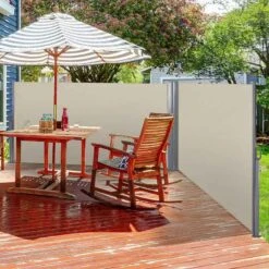 Outsunny Pull-Out Patio Double Side Retractable Awning 1.8 X 6m - Beige - 840-209V01CW