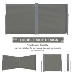 Outsunny Pull-Out Patio Double Side Retractable Awning 2 X 6m - Grey - 840-221GY -OUTSUNNY Sales Shop outsunny 840221gy 1
