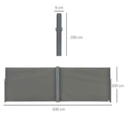 Outsunny Pull-Out Patio Double Side Retractable Awning 2 X 6m - Grey - 840-221GY -OUTSUNNY Sales Shop outsunny 840221gy dimensions