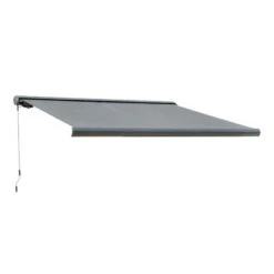 Outsunny Retractable Manual/Electric LED Strip Awning 3 X 2.5m - Grey - 840-222 -OUTSUNNY Sales Shop outsunny 840222