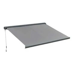 Outsunny Retractable Manual/Electric LED Strip Awning 3 X 2.5m - Grey - 840-222 -OUTSUNNY Sales Shop outsunny 840222 shade