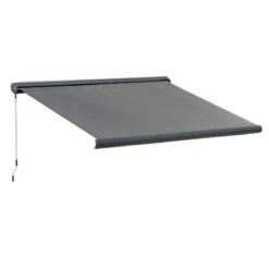 Outsunny Retractable Manual/Electric Awning 3 X 2.5m - Dark Grey - 840-226V70 -OUTSUNNY Sales Shop outsunny 840226v70