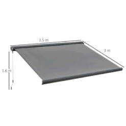 Outsunny Retractable Manual/Electric Awning 3.5 X 3m - Dark Grey - 840-226V71 -OUTSUNNY Sales Shop outsunny 840226v71 dimensions