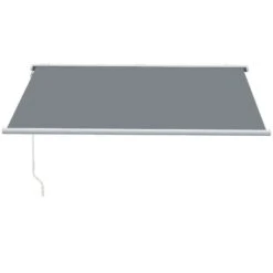 Outsunny Retractable Electric/Manual Awning 4 X 3m - Grey - 840-246V70GY 10 Outsunny Retractable Electric/Manual Awning 4 X 3m - Grey - 840-246V70GY -OUTSUNNY Sales Shop outsunny 840246v70gy front view