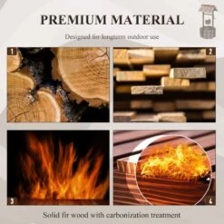 Outsunny Wishing Well Planter Bucket - Brown - 844-130 -OUTSUNNY Sales Shop outsunny 844130 2