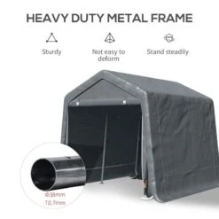 Outsunny Heavy Duty Carport Canopy 2800x2400mm - Grey - 845-697V01CG -OUTSUNNY Sales Shop outsunny 845 697v01cg 3