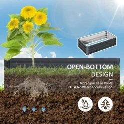 Outsunny Raised Garden Planter Bed - Grey - 845-039V01GY -OUTSUNNY Sales Shop outsunny 845039v01gy 2