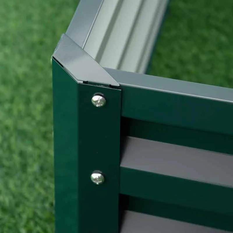 Outsunny Square Raised Garden Bed Box With Weatherized Steel Frame - Green - 845-040V01GN 5 Outsunny Square Raised Garden Bed Box With Weatherized Steel Frame - Green - 845-040V01GN - Image 5
