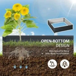 Outsunny Raised Garden Planter - Grey - 845-040V01GY -OUTSUNNY Sales Shop outsunny 845040v01gy 3