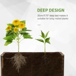 Outsunny Rectangular Garden Planter - Brown - 845-100 -OUTSUNNY Sales Shop outsunny 845100 3