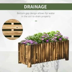 Outsunny Rectangular Garden Planter - Brown - 845-101 16 Outsunny Rectangular Garden Planter - Brown - 845-101 -OUTSUNNY Sales Shop outsunny 845101 2