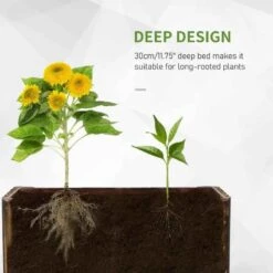 Outsunny Rectangular Garden Planter - Brown - 845-101 15 Outsunny Rectangular Garden Planter - Brown - 845-101 -OUTSUNNY Sales Shop outsunny 845101 3