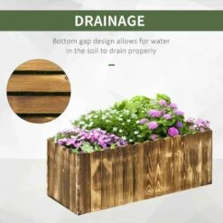 Outsunny Rectangular Garden Planter - Brown - 845-106 -OUTSUNNY Sales Shop outsunny 845106 2