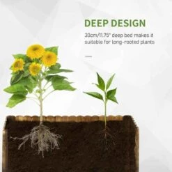 Outsunny Rectangular Garden Planter - Brown - 845-106 -OUTSUNNY Sales Shop outsunny 845106 3