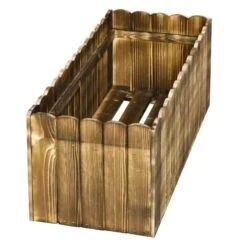 Outsunny Rectangular Garden Planter - Brown - 845-106 -OUTSUNNY Sales Shop outsunny 845106 side view