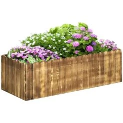 Outsunny Rectangular Garden Planter - Brown - 845-107 -OUTSUNNY Sales Shop outsunny 845107 1