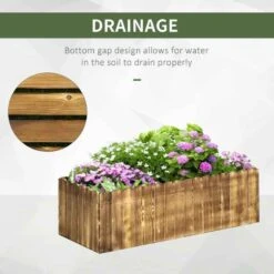 Outsunny Rectangular Garden Planter - Brown - 845-107 -OUTSUNNY Sales Shop outsunny 845107 3