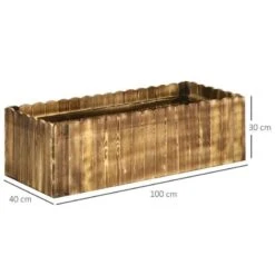 Outsunny Rectangular Garden Planter - Brown - 845-107 -OUTSUNNY Sales Shop outsunny 845107 dimensions