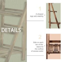 Outsunny 3 Tier Plant Stand - Brown - 845-112 18 Outsunny 3 Tier Plant Stand - Brown - 845-112 -OUTSUNNY Sales Shop outsunny 845112 3