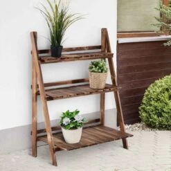Outsunny 3 Tier Plant Stand - Brown - 845-112