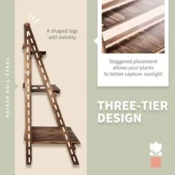 Outsunny 3 Tier Plant Stand - Brown - 845-113 -OUTSUNNY Sales Shop outsunny 845113 2 1