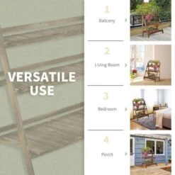 Outsunny 3 Tier Plant Stand - Brown - 845-113 -OUTSUNNY Sales Shop outsunny 845113 4 1