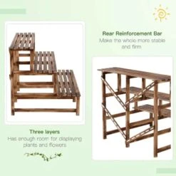 Outsunny 3 Tier Plant Stand - Brown - 845-115 -OUTSUNNY Sales Shop outsunny 845115 3