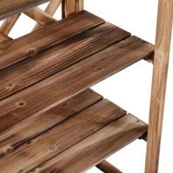 Outsunny 3 Tier Plant Stand - Brown - 845-117 15 Outsunny 3 Tier Plant Stand - Brown - 845-117 -OUTSUNNY Sales Shop outsunny 845117 close up1