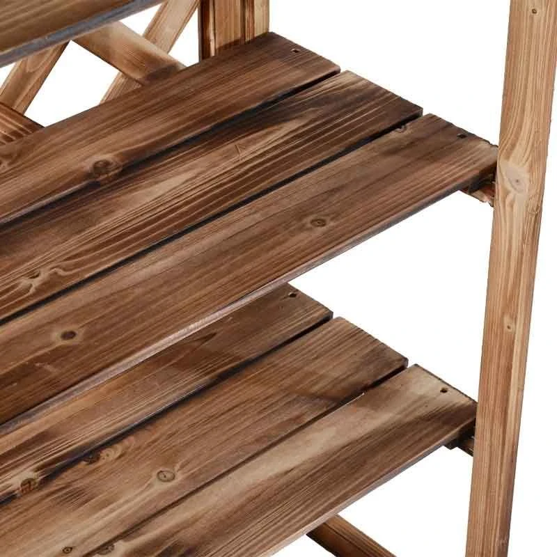 Outsunny 3 Tier Plant Stand - Brown - 845-117 6 Outsunny 3 Tier Plant Stand - Brown - 845-117 - Image 6